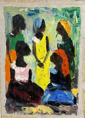 Art work by firma Illeggibile Figure - oil canvas 